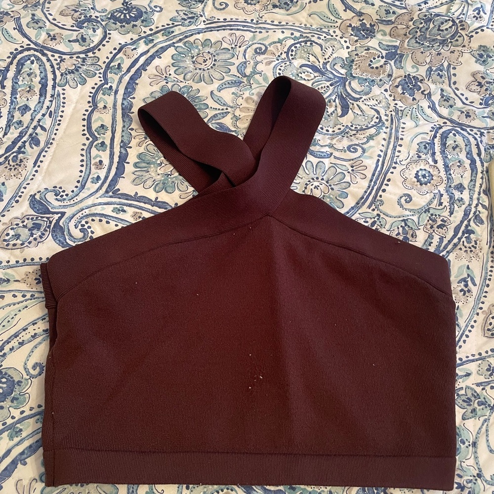 Cropped Brown Women's Halter Top